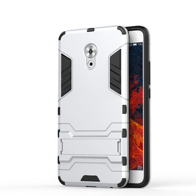 

Silver Slim Robot Armor Kickstand Shockproof Hard Rugged Rubber Back Case For MEIZU Pro 6 Plus