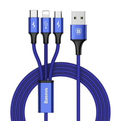 

Кабель Baseus 3-в-1 Lightning/Micro USB/Type-C для зарядки и передачи данных