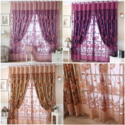 

MyMei New Fashion Print Floral Voile Door Curtain Window Room Curtain Divider Scarf