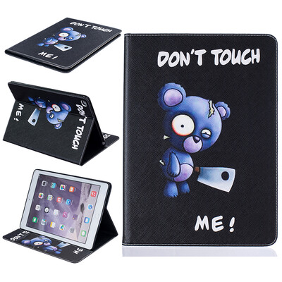 

Синий медведь Стиль тиснение Классический откидная крышка с функцией подставки и слот для кредитных карт для iPad Air 2/6