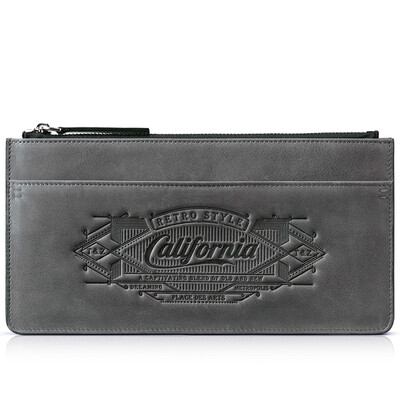 

Ting respect teemzone new original purse men&39s long thin section of the first layer of leather wallet multi-card bit business hand tide package Q802 long section of gray