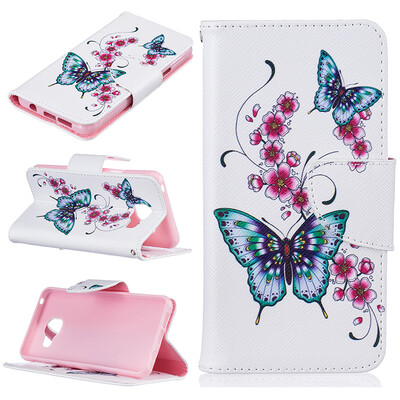 

Персик бабочка Дизайн искусственная кожа флип кошелек карты держатель чехол для SAMSUNG GALAXY A3 2016/A310