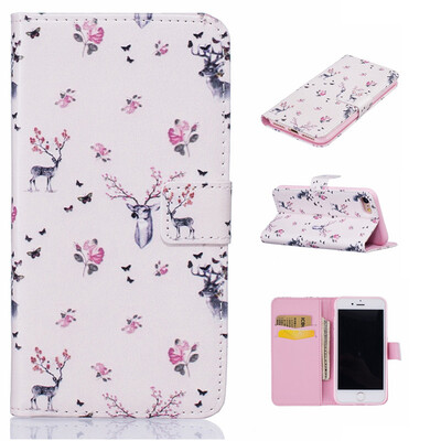 

Олень Дизайн Кожа PU откидная крышка бумажника карты держатель чехол для IPHONE 7