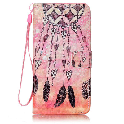 

Orange Chime Design PU Leather Flip Cover Wallet Card Holder Case for HUAWEI Y6 II