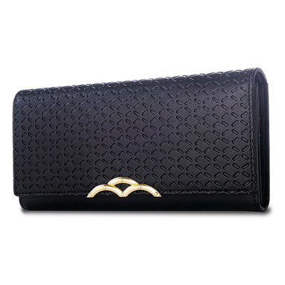 

(Meidu) длинный отрезок женской моды случайные кожаный бумажник для каждого из трех раз Застежка мешок сцепления сцепления кошелек черного MWS160722