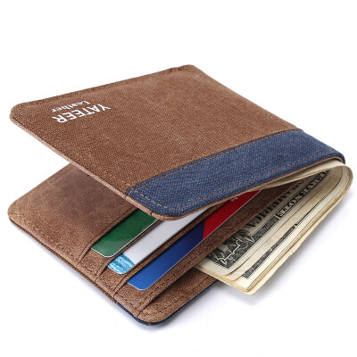 

Korean wallet slim mens creative Canvas Wallet business fashion leisure trends students new fashion hit color w