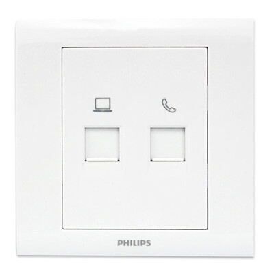 

Philips PHILIPS switch socket panel TV computer socket cable cable closed-circuit television network panel jack 86 type P3 ivory white