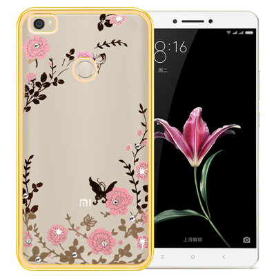 

MOONCASE Премиум [Secret Garden] Бабочка мягкая TPU Покрытие побрякушки Блеск Прозрачная задняя крышка чехол для Xiaomi Mi Max