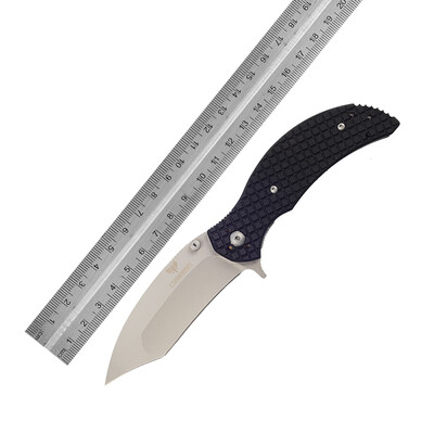 

Kuderman CUDEMAN outdoor camping survival equipment self-defense weapons high hardness folding knife knife blade black folding knife