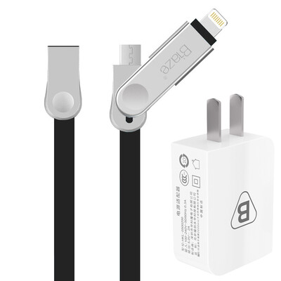 

BIAZE 5V / 2A Зарядное устройство + сплав цинка Combo Мобильный телефон Зарядная линия / кабель для передачи данных 1,2 м Черный Поддержка Apple Andrews Samsung Millet Huawei M2 + K8