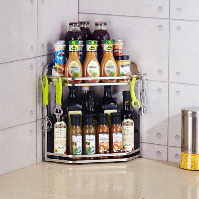 

Одна тысячи экс стеллажа для хранения Qianxi QEQX SUS304 из нержавеющей стали кухни стеллажей угловой полки специи стена большие три-E293