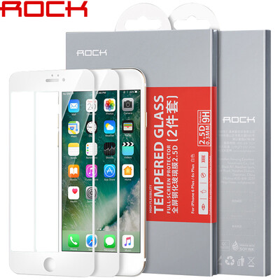 

2 Pack] Rock (ROCK) iphone6splus full screen film / explosion-proof glass film Apple 6 / 6s plus high-definition steel film white
