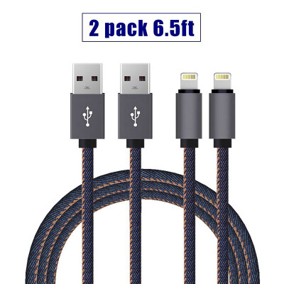

2pcs 6ft Lightning Cable Charging Cord for Apple Denim Apple USB Cable Usb20 Data Sync Cable for Apple