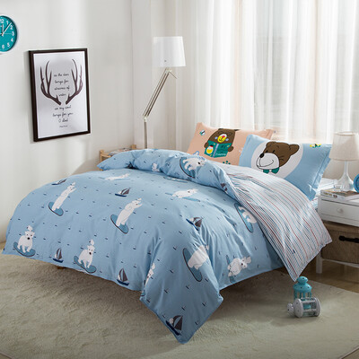 

Арктический кашемир хлопчатобумажное постельное белье из четырех частей хлопок одеяло постельный лист четырехсекционный белый медведь 1,5-1,8 м кровать универсальный