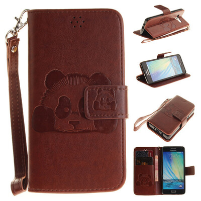 

Коричневый Panda Стиль Тиснение Классический откидная крышка с подставкой Функция и слот кредитной карты для SAMSUNG GALAXY A5