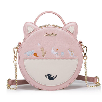 

When Europe is satisfied JUST STAR handbags fashion wild female casual shoulder bag Messenger bag chain bag Ms. Meng interest buns bag 277 pink flesh