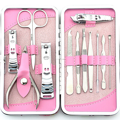 

MyMei 12pcs Manicure Set Pedicure Scissor Cuticle Knife Ear Pick Nail Clipper Kit Stainless Steel Nail Care Tool Sets