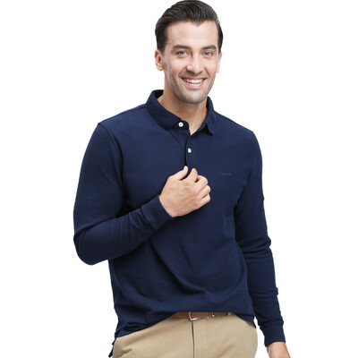 

Дэвид Хилл (Дэйв Хилл) Пол бизнес случайный мужской рубашки сплошной цвет хлопка с длинными рукавами футболки лацкане рубашки поло мужской DH1011IW03NV54