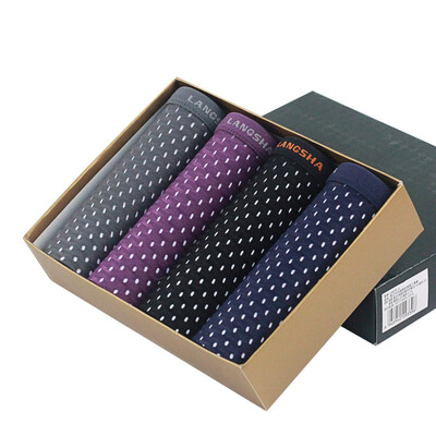 

Jingdong supermarket] Langsha men's underwear triangular trousers mesh U convex breathable youth panties men 4 gift box mixed color 180