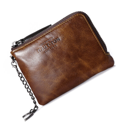 

Haotton HAUT TON the first layer of leather wallet men&39s card package business leisure purse QB228 oil wax brown