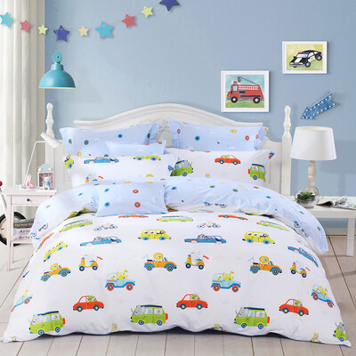 

Mercury Home Textiles (MERCURY) Хлопок Twill Печатная мультяшная кровать Трехкомпонентные постельные принадлежности для постельного белья Auto Club Single Single 1.2 Bed