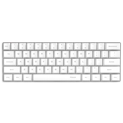 

ikbc poker 61 key mini mechanical keyboard PBT keycap original Cherry shaft white tea shaft