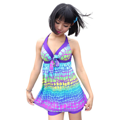 

QIHAI 5118-7 Women's Swimwear One Piece Swimsuit Tankini Cover Up Swimdress Plus Size