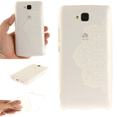 

Half white flowers Pattern Soft Thin TPU Rubber Silicone Gel Case Cover for HUAWEI enjoy 5
