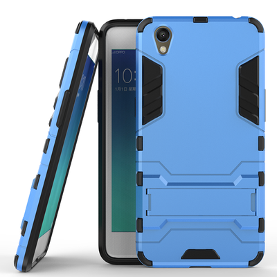 

Blue Slim Robot Armor Kickstand Shockproof Hard Rugged Rubber Back Case For OPPO A37