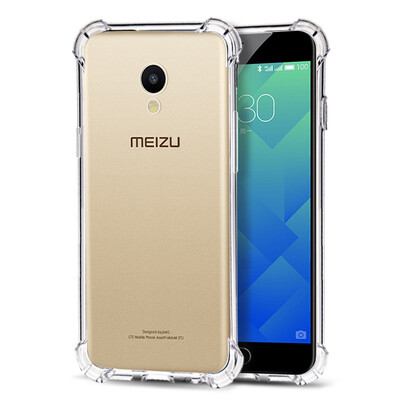 

Cool Le Feng [anti-crash shell] charm blue 5 mobile phone case transparent protective cover / TPU shell air cushion drop silicone full package soft shell for Meizu charm blue 5