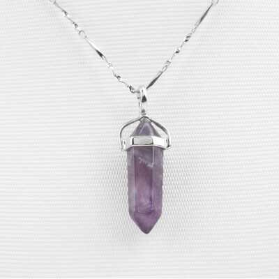 

Природный кристалл шестиугольная Указал Кулон Чакра Gemstone ювелирные изделия ожерелье