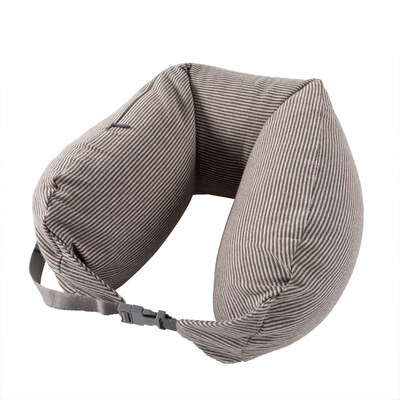 

FOOJO Japanese-style U-pillow neck pillow nap pillow brown color stripes