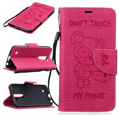 

Роза Медведь Рельефный PU кожаный бумажник чехол Классический откидная крышка с подставкой Функция и слот кредитной карты для LG K