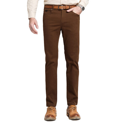 

Pierre Cardin (pierre cardin) 680 Pierre Cardin 2017 spring men's new fashion solid color elastic high elastic comfort straight jeans rust red 32 yards