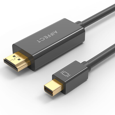 

AIFFECT) HTH21-BR18 Mini Displayport to HDMI conversion line mini DP high-definition line MacBook lightning interface access TV 1080P black