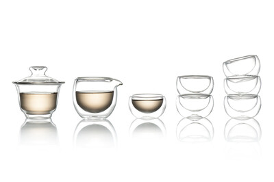 

Double Wall Clear Glass Chinese Gongfu Tea Set * 8 pcs