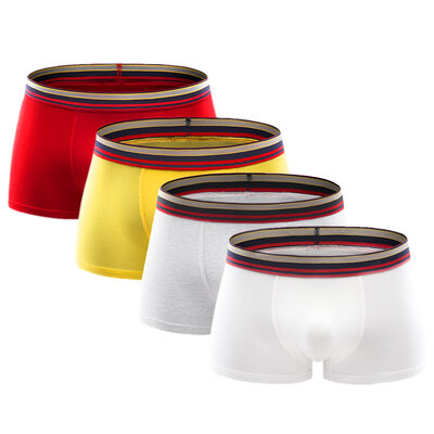 

[Супермаркет] Hengyuanxiang Jingdong модальных мужские трусы боксер Бесшовные Бесшовные белье большого размера сплошной цвет смешивания четырьмя упакованными 5xl (195/120)