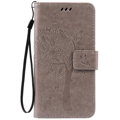 

Серый дизайн дерева Кожа PU флип крышки Кошелек Карты Держатель чехол для HUAWEI Enjoy 5