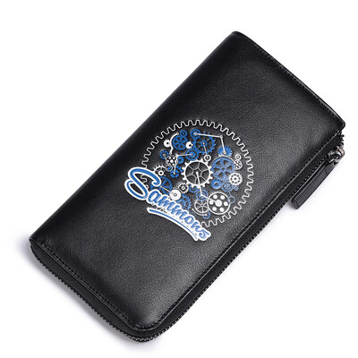 

Samson (SAMMONS) wallet men long section first layer of leather wallet casual printing wallet wallet handbag 350252-01 temperament black