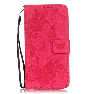 

Rose Butterfly Style PU Leather Flip Cover Wallet Card Holder Case for LG G5