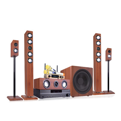 

Double promise SA6309 home theater 5.1 sets of audio combination of home power amplifier subwoofer KTV living room TV speakers 5.1 home theater six-piece (with 2 wireless microphones
