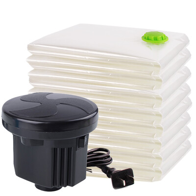 

space studio transparent compression bag vacuum storage bag 9 sets 1 stereo 1 hanging 2 large 2 2 small 1 pump 7 silk gift box