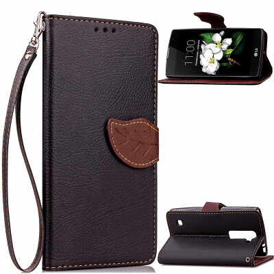 

Black Design PU Leather Flip Cover Wallet Card Holder Case for LG K7