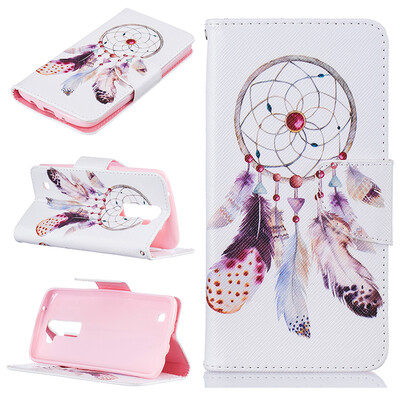 

Feather wind chimes Design PU Leather Flip Cover Wallet Card Holder Case for LG K7K8