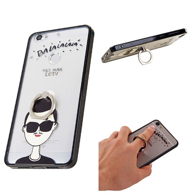 

MOONCASE Cute Pattern TPU Acrylic Bumper Frame Shockproof Protective Case Cover with Ring Holder Kickstand for Letv Le 1s