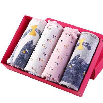 

Кошка (MiiOW) [4] женское нижнее белье женская сексуальная низкая талия трусы мультфильм печать женская молодежь нижнее белье M