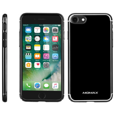 

MOMAX iPhone7 8 Mobile Shell Apple 78 Mobile Shell Cover All-In-One Drop Hard Shell Plating Metallic Texture 47inch Bright Black