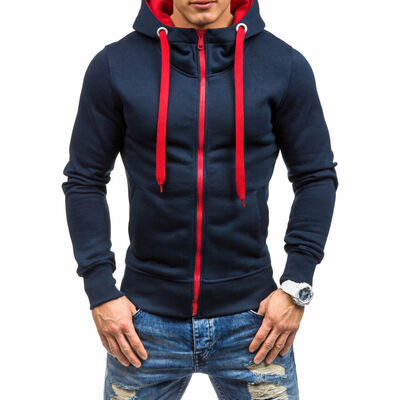New Winter Zipper Jacket Mens Casual Hoodies Coat