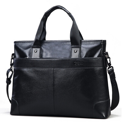 

Gu Siqi GSQ male package cowhide shoulder bag men business casual fashion bag 168-3 black