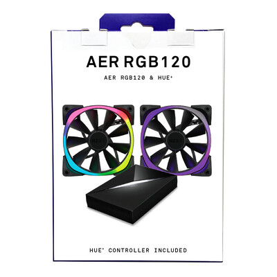 

NJXT Aer RGB 120 & Hue + Set (120 мм RGB-вентилятор 2 и Hue + контроллер освещения One / бесцветный программируемый / объем / звук)